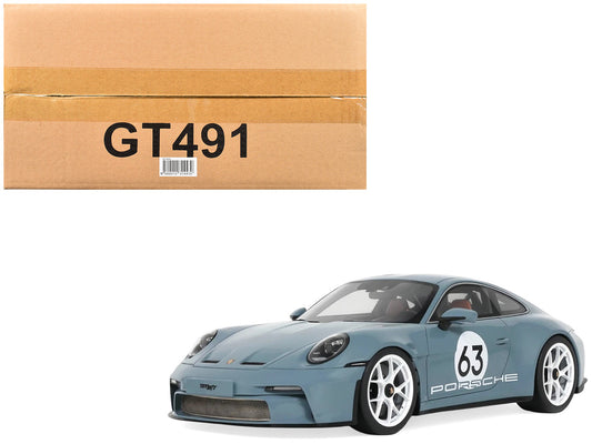 2024 Porsche 911 S/T #63 Shore Blue Metallic 1/18 Model Car by GT Spirit